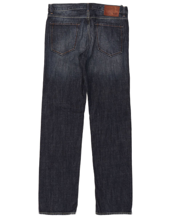 Hugo Boss Mens Straight Jeans W34 L34 Azul Algodão