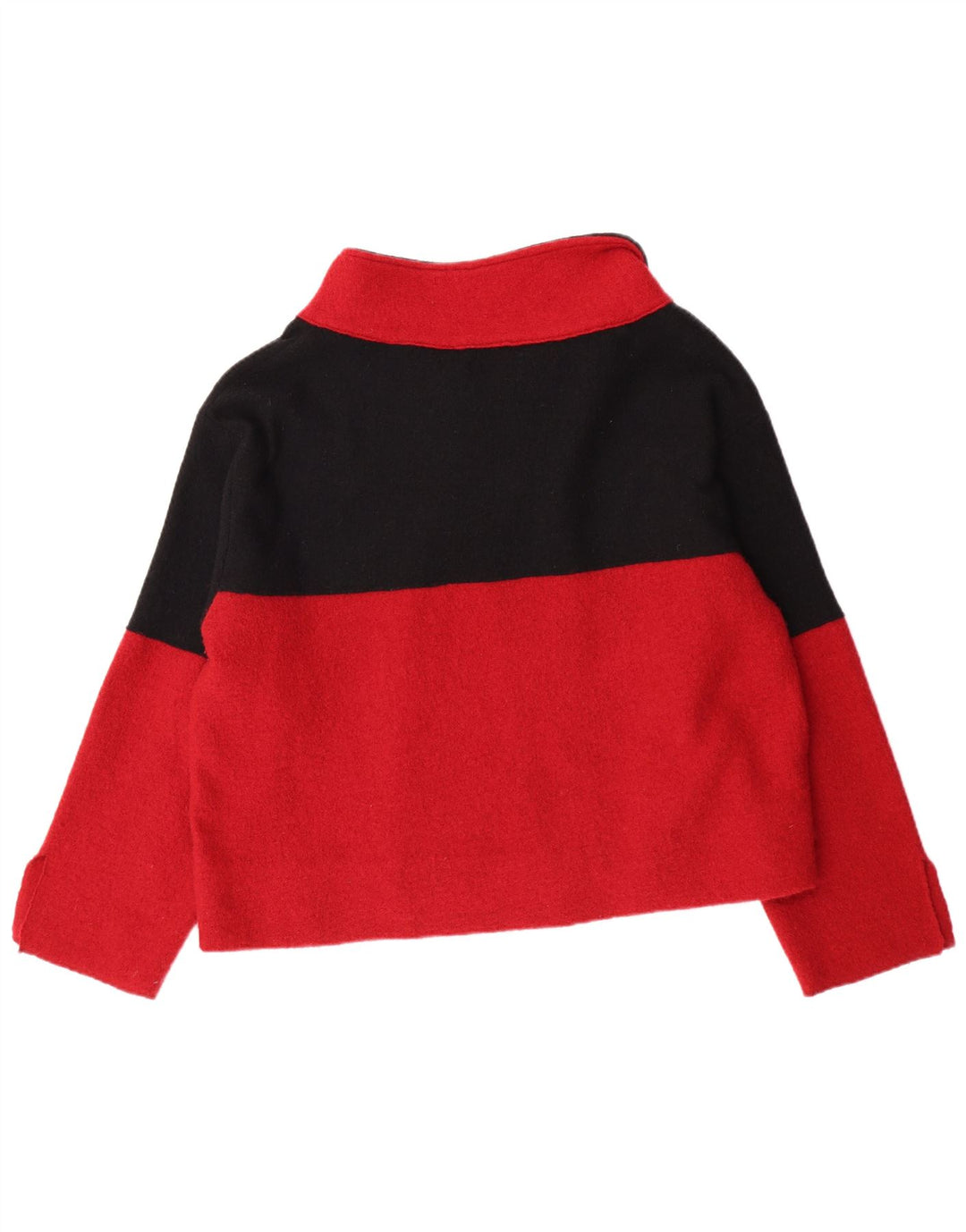 Suéter feminino ZARA com gola xale UK 14 bloco colorido vermelho médio