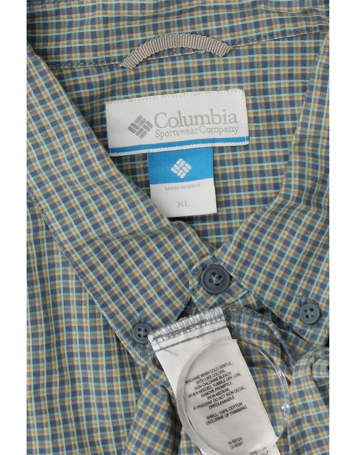 Camisa masculina Columbia XL verde xadrez algodão