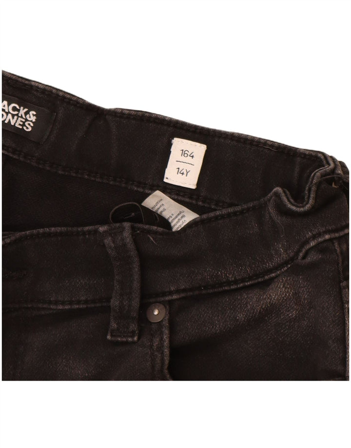 Shorts jeans regulares para meninos JACK & JONES 13-14 anos W26 algodão preto