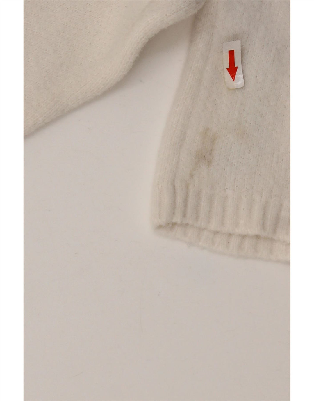Suéter feminino Zara com gola redonda e gola redonda, Reino Unido 14, médio, branco, nylon