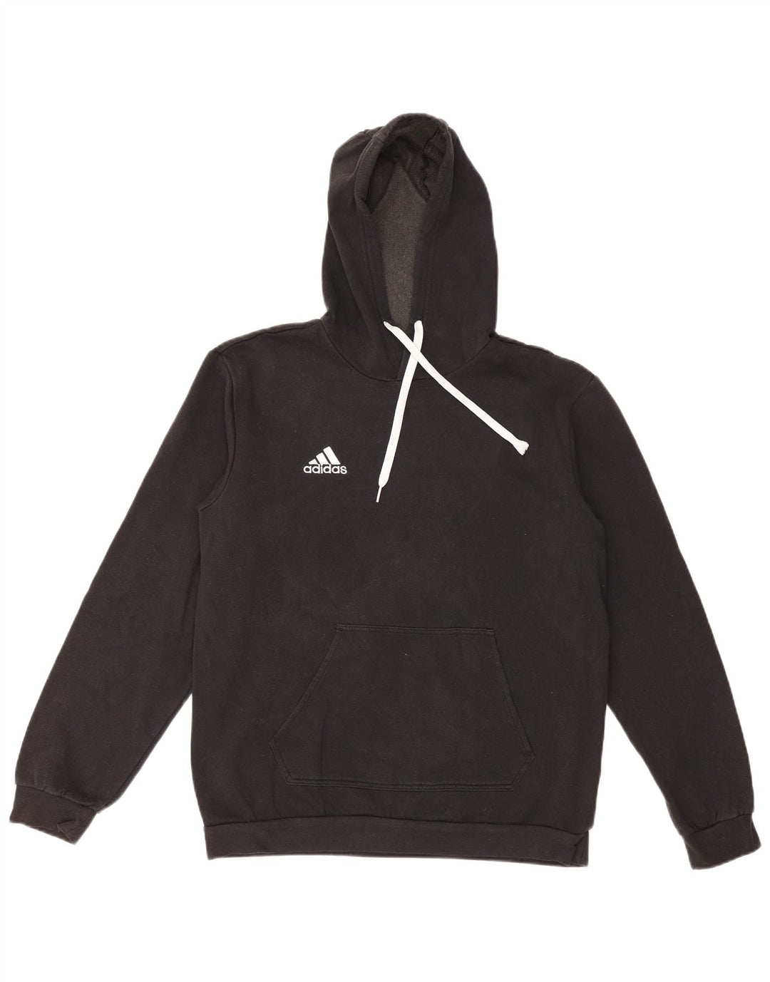Adidas Mens Hoodie Jumper Médio Algodão Preto