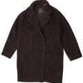 Sobretudo oversized feminino Levi's UK 10 pequeno poliéster espinha de peixe preto