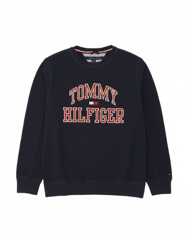 Tommy Hilfiger Boys Graphic Sweatshirt Jumper 15-16 Years Large Navy Blue