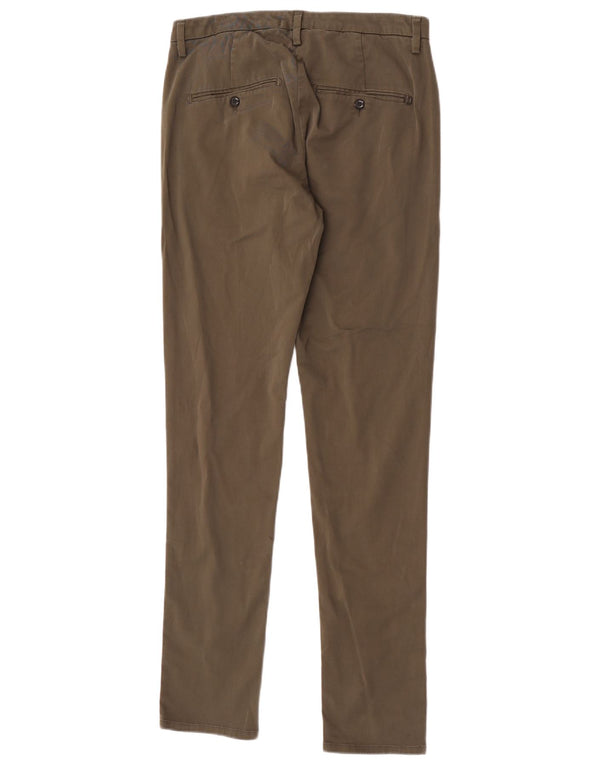 Calça Chino Masculina Slim Dondup W33 L33 Algodão Cáqui