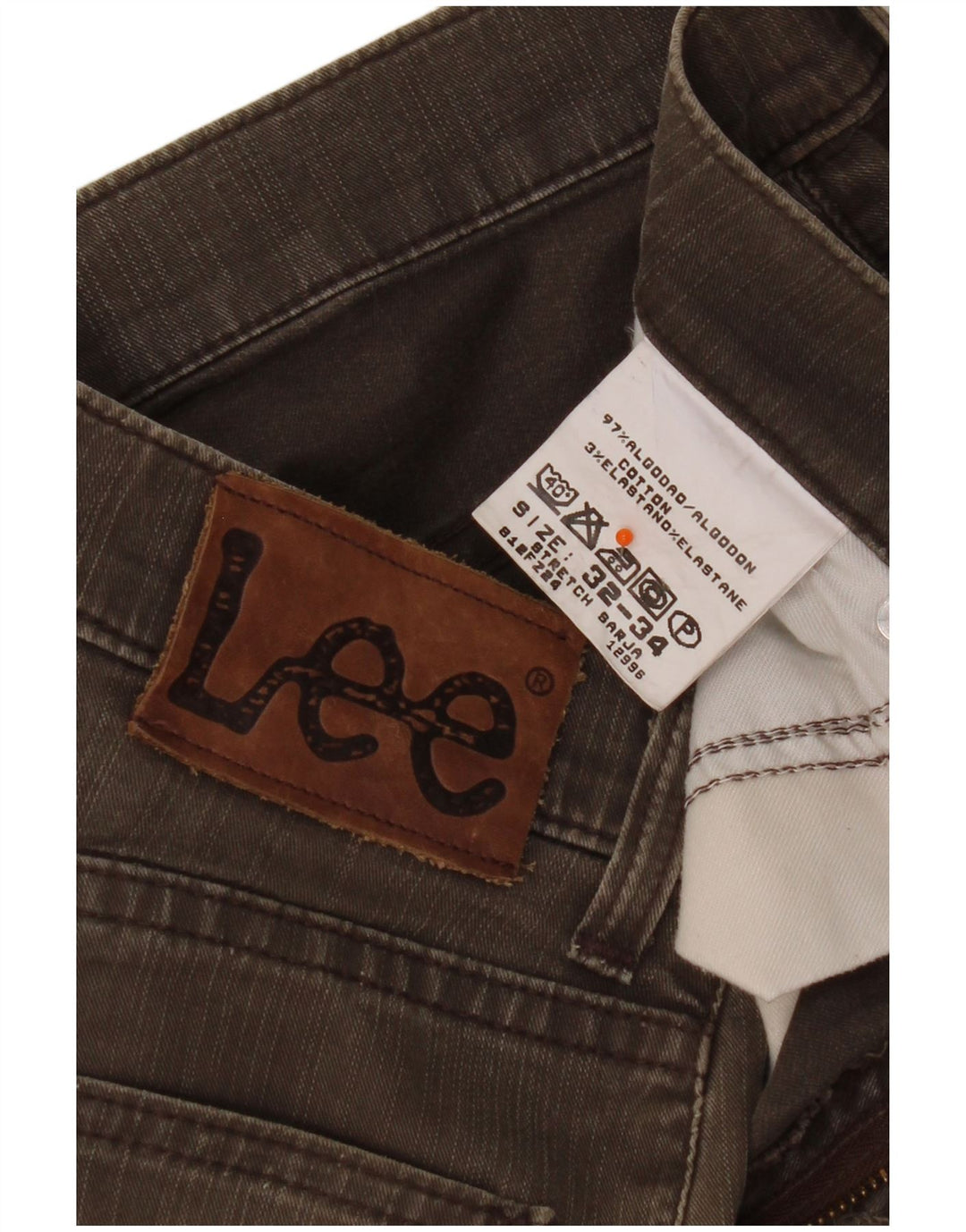 Lee Mens Straight Jeans W32 L29 Algodão Marrom