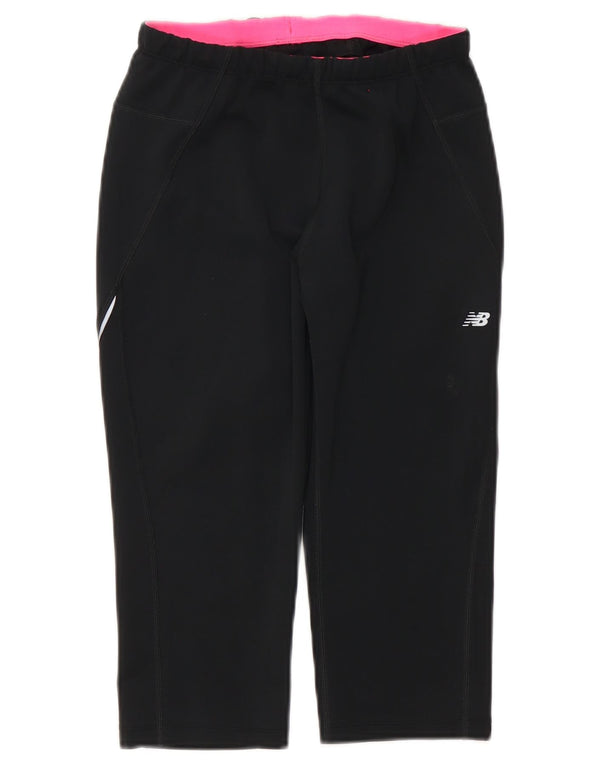 Calça de treino capri feminina New Balance Reino Unido 12 poliéster preto médio