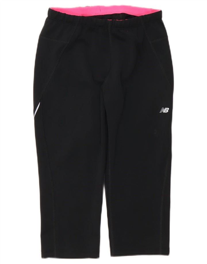 Calça de treino capri feminina New Balance Reino Unido 12 poliéster preto médio