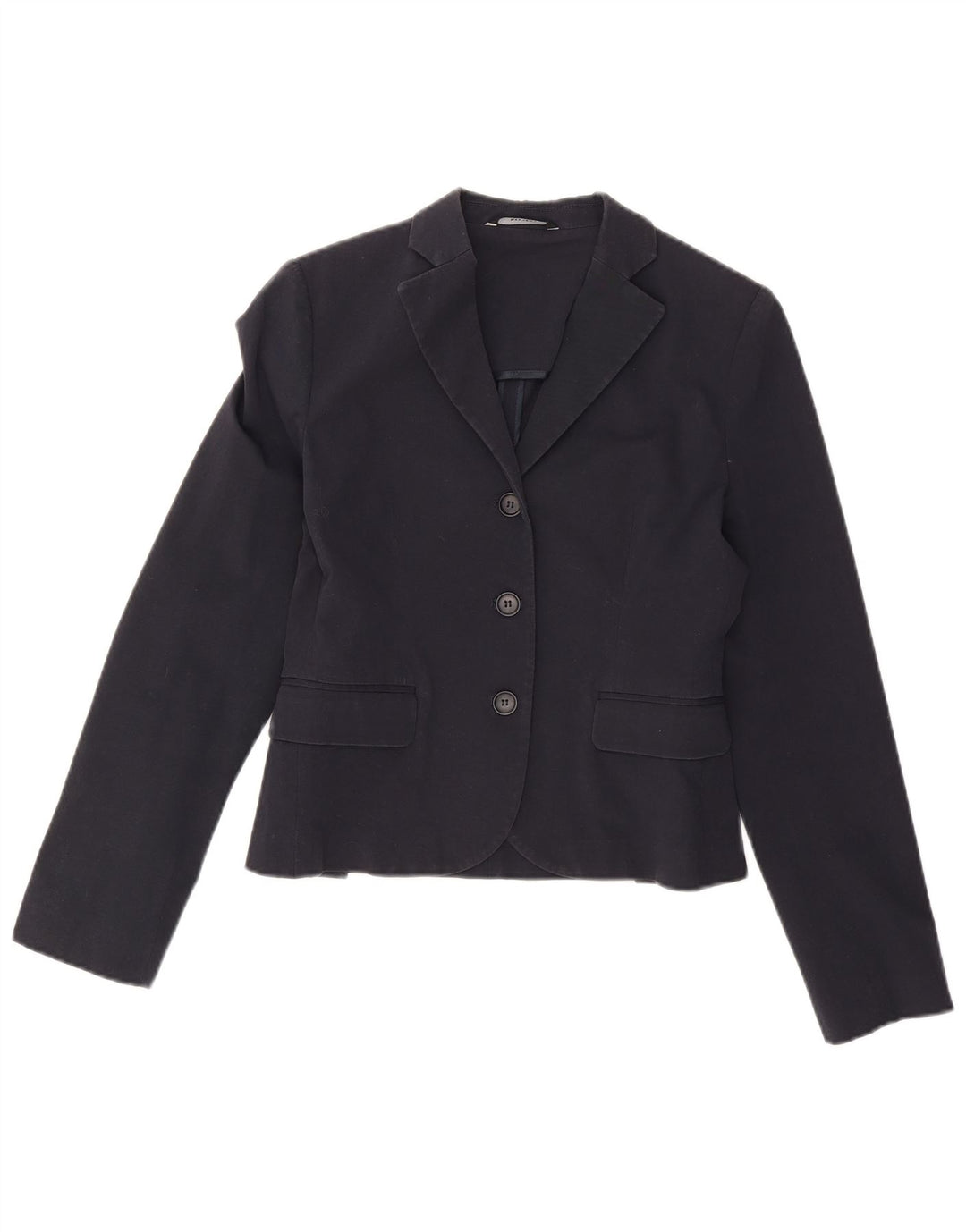 Jaqueta blazer feminina Stefanel crop 3 botões EU 38 algodão azul marinho médio
