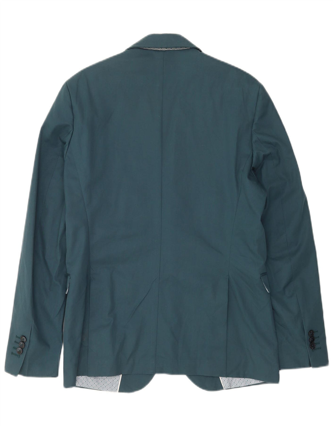 Jaqueta blazer masculina Zara com 2 botões EU 50 poliéster azul médio