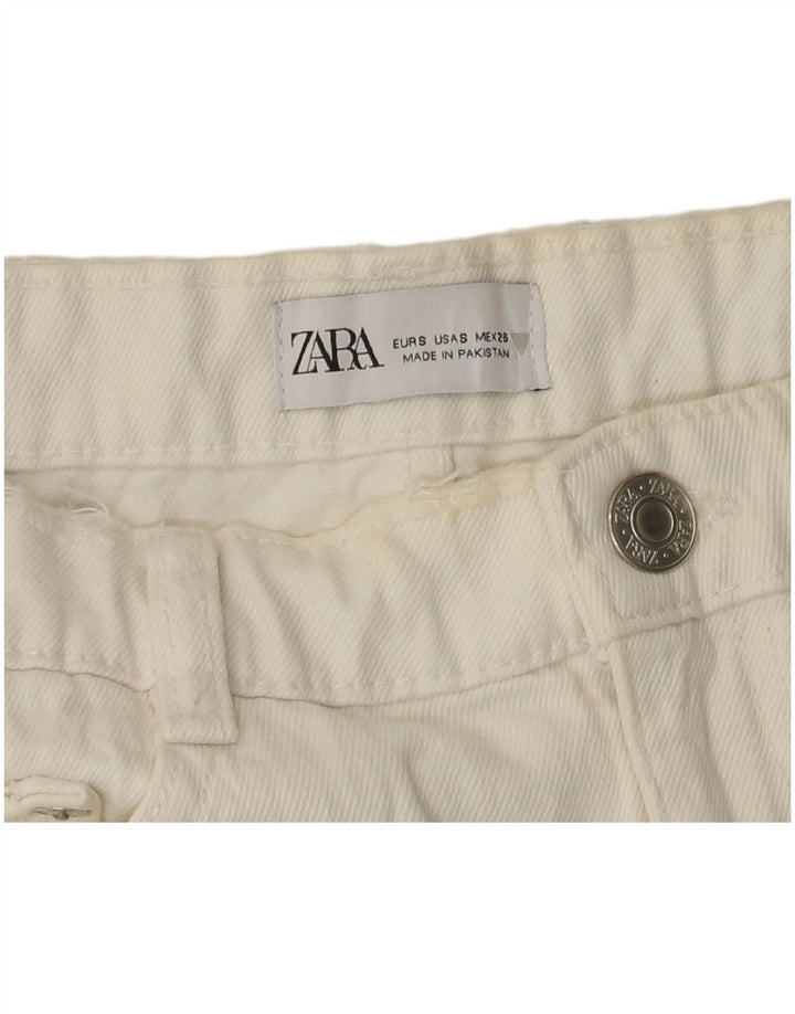 Shorts jeans feminino Zara pequeno W26 branco