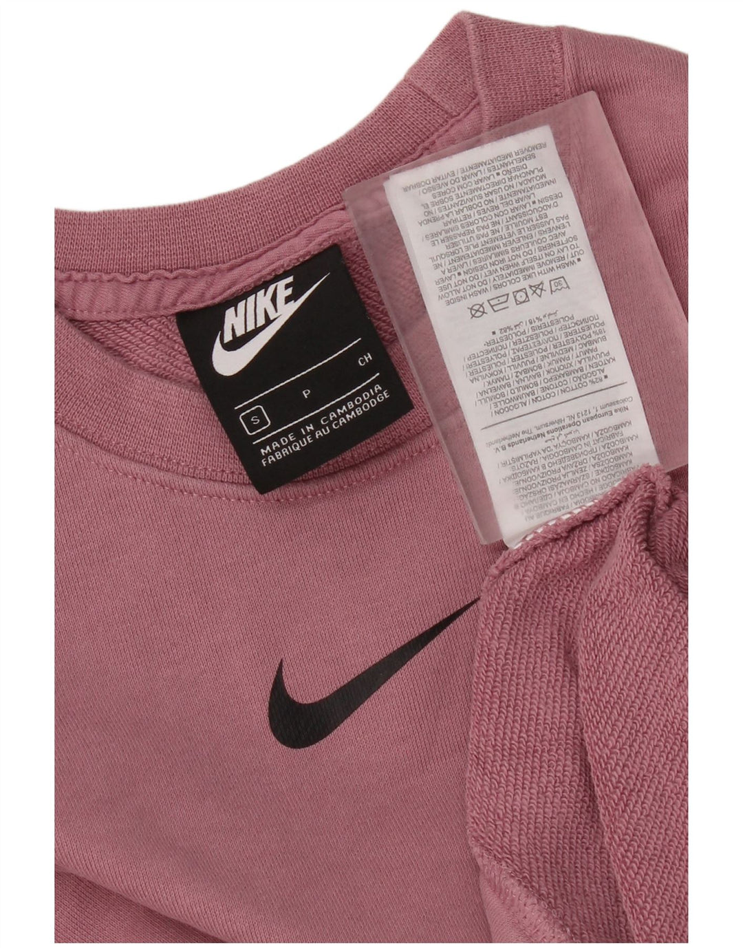 Nike Womens Crop Sweatshirt Jumper UK 10 Pequeno Roxo Algodão
