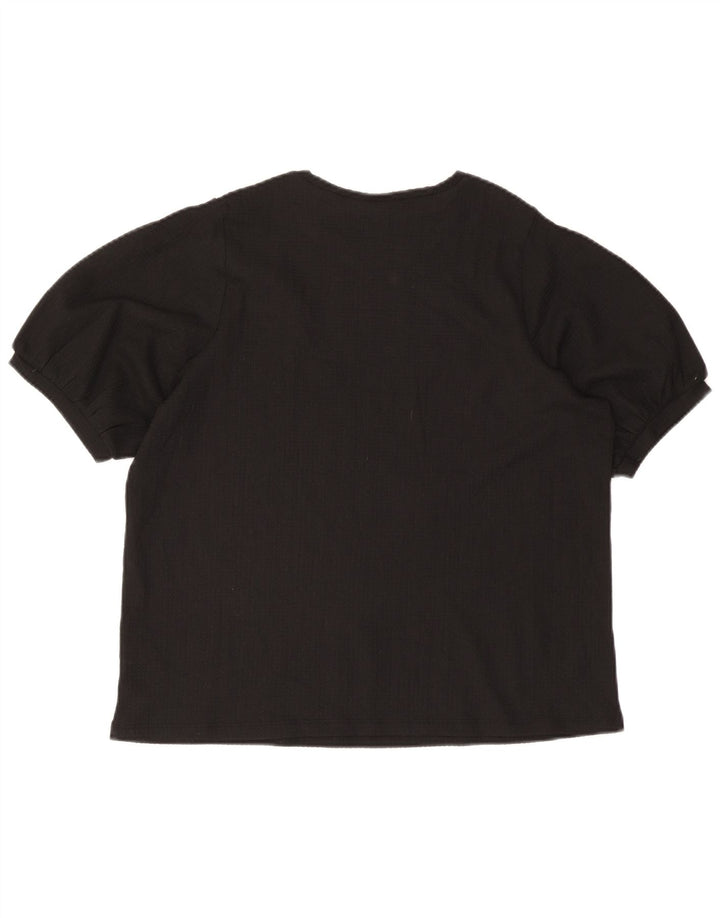 Blusa feminina Marks & Spencer UK 18 XL poliéster preto