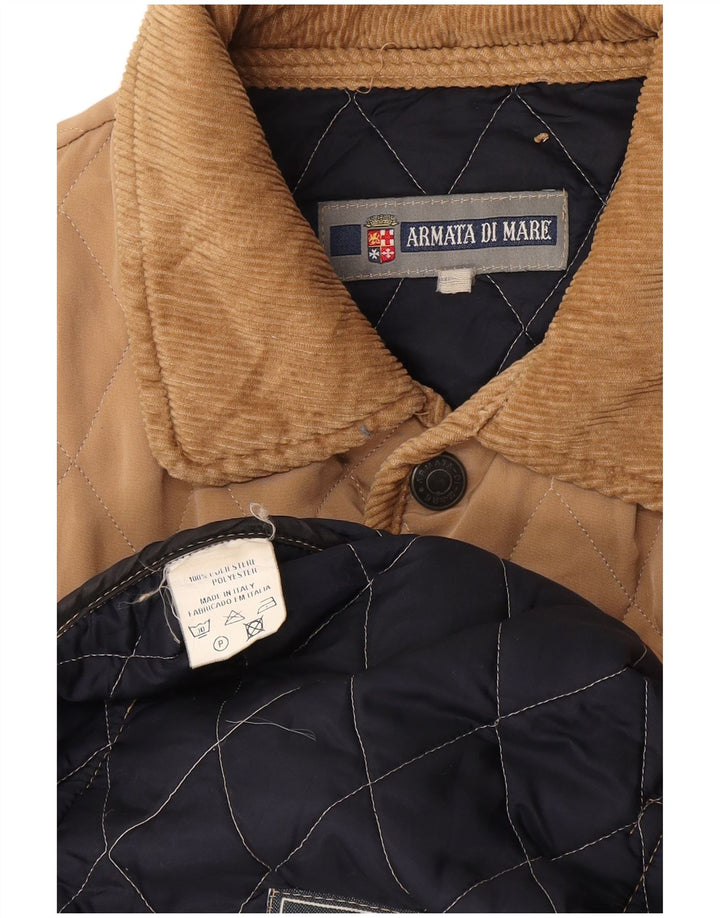 Jaqueta acolchoada masculina Armata Di Mare UK 38 poliéster bege médio