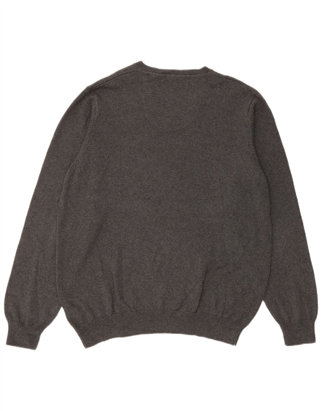 Suéter masculino Marks & Spencer com ajuste regular e decote em V, grande algodão cinza