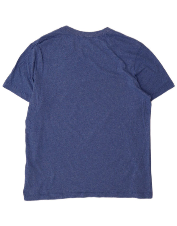 Camiseta masculina Nike Dri Fit Top de algodão manchado azul médio
