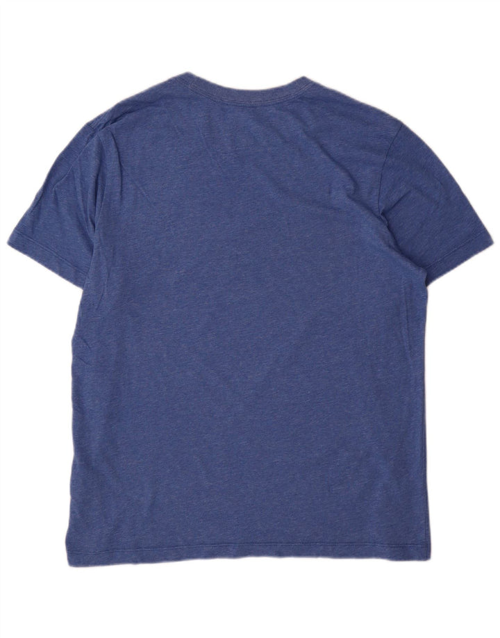 Camiseta masculina Nike Dri Fit Top de algodão manchado azul médio