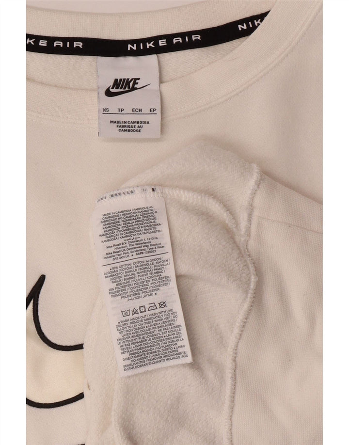 NIKE Masculino Loose Fit Graphic Moletom Jumper XS Algodão Branco
