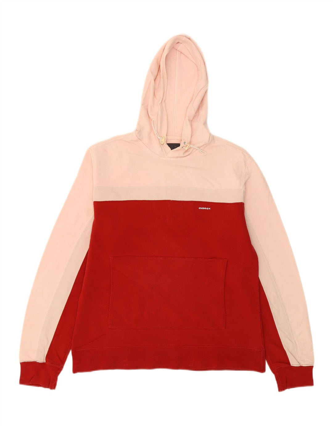 ENERGIE Womens Hoodie Jumper UK 16 Large Pink Colourblock Vintage Energie and Second-Hand Energie from Messina Hembry 