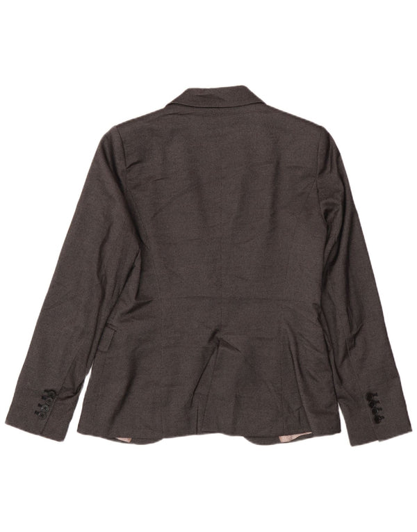 Jaqueta blazer feminina Zara com 1 botão Reino Unido 14 grande poliéster cinza