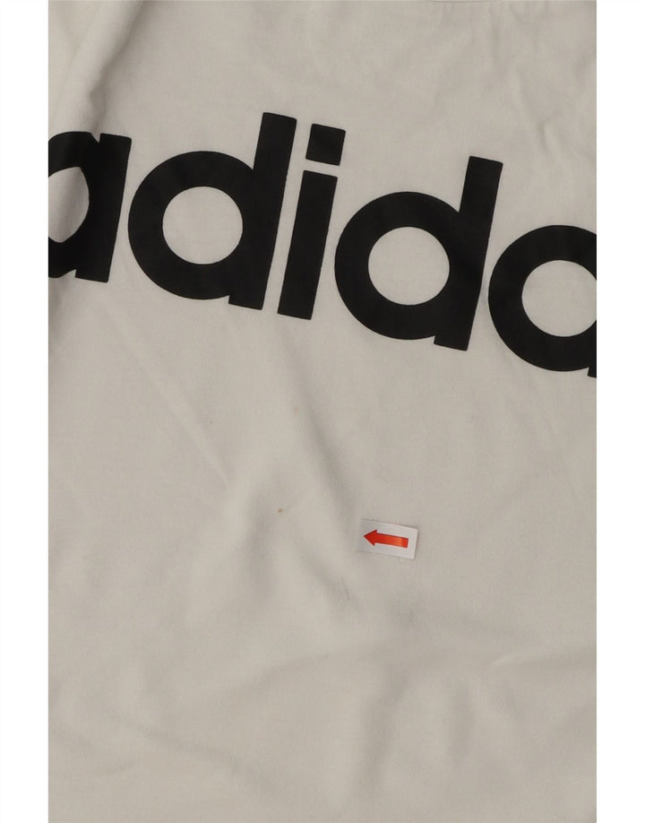 ADIDAS Mens Graphic T-Shirt Top Grande Algodão Branco