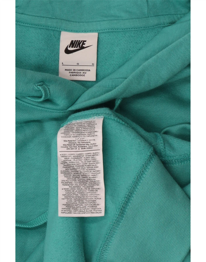 Nike Mens Hoodie Jumper Grande Algodão Verde
