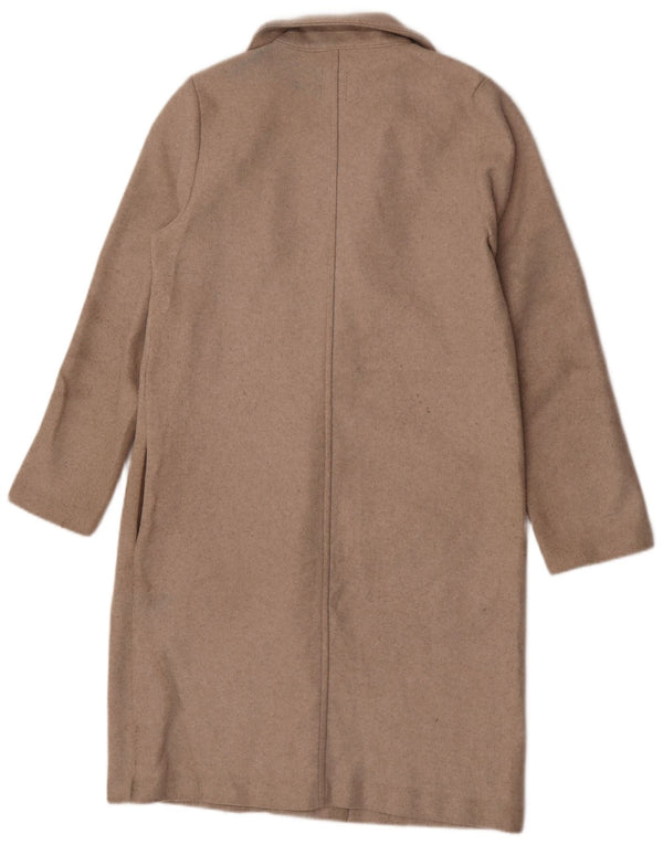 Sobretudo feminino Zara UK 12 poliéster bege médio
