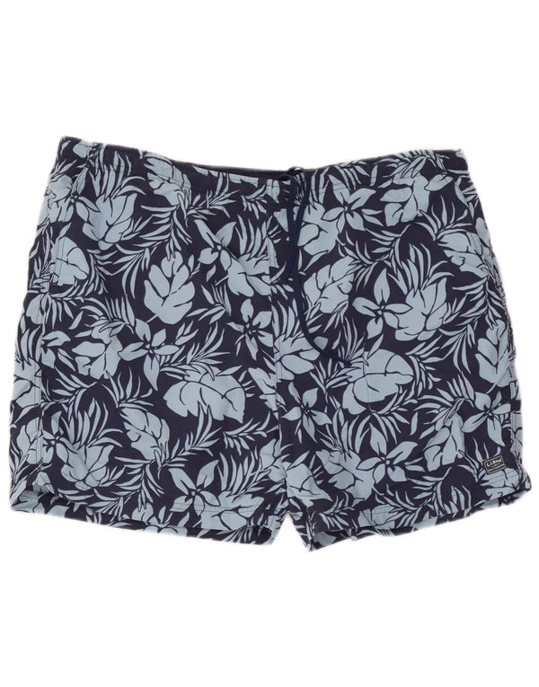 Shorts de natação masculino L.L.Bean grande nylon floral azul marinho