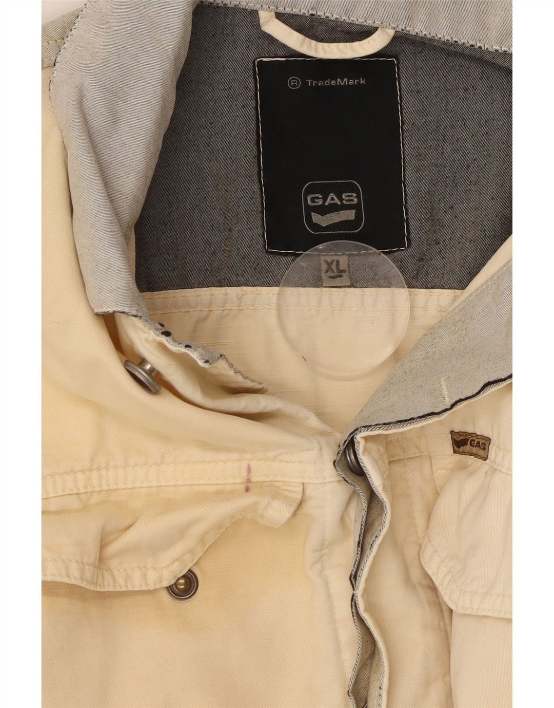 Jaqueta jeans feminina GAS UK 18 XL off white colorblock