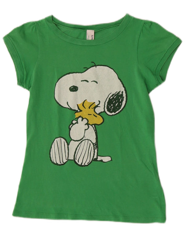 Camiseta Benetton Girls Peanuts Graphic 10-11 Anos XL Verde Algodão