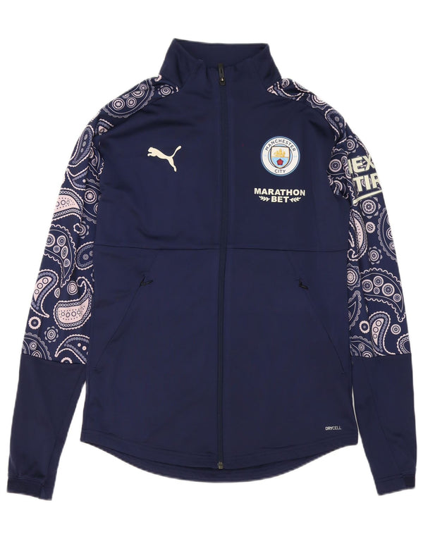 Puma Mens Graphic Tracksuit Top Jaqueta Pequena Azul Marinho Paisley Poliéster