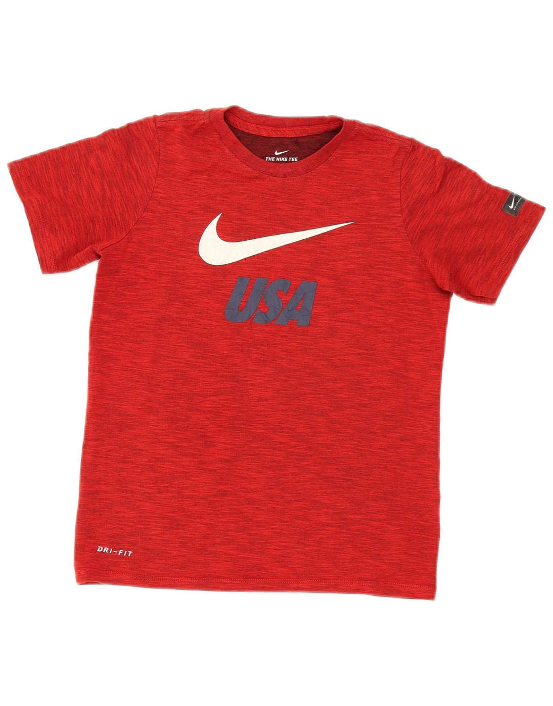 Camiseta Nike Boys Dri Fit Graphic Top 10-11 anos médio vermelho manchado