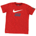 Camiseta Nike Boys Dri Fit Graphic Top 10-11 anos médio vermelho manchado