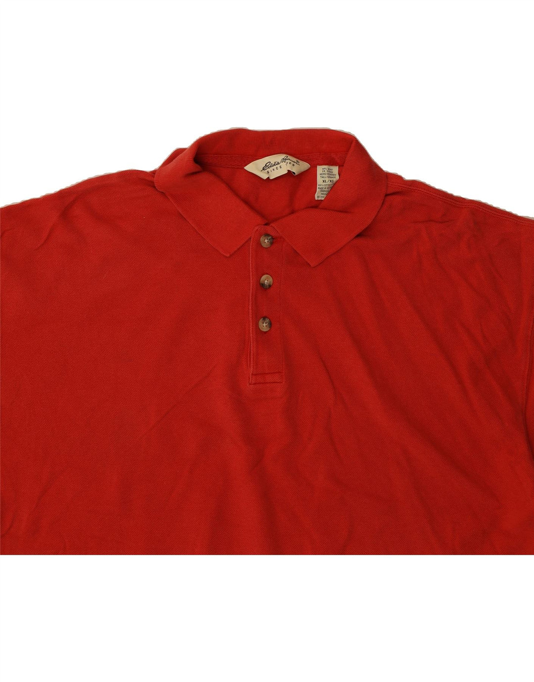 EDDIE BAUER Mens Polo Shirt XL Red Cotton Vintage Eddie Bauer and Second-Hand Eddie Bauer from Messina Hembry 