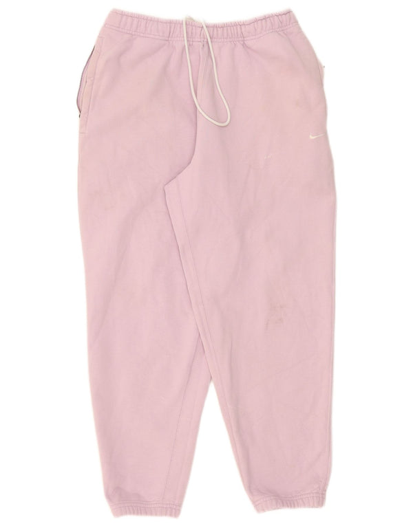 Calças de treino femininas Nike Joggers UK 12 algodão rosa médio