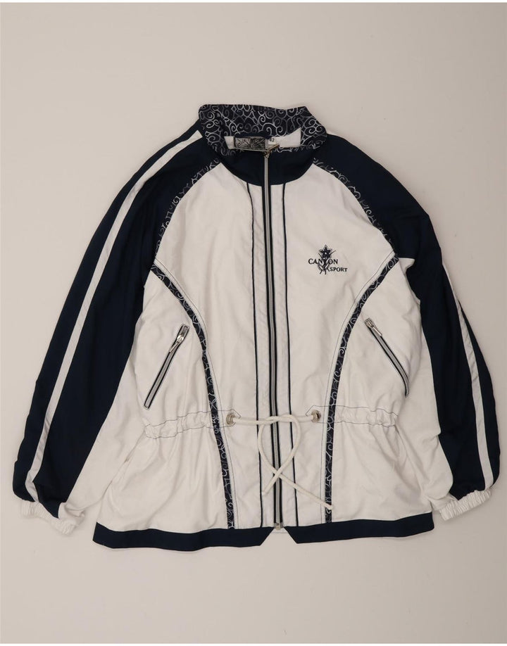 Canyon Mens Tracksuit Top Jacket UK 42 Grande Poliéster Colourblock Branco