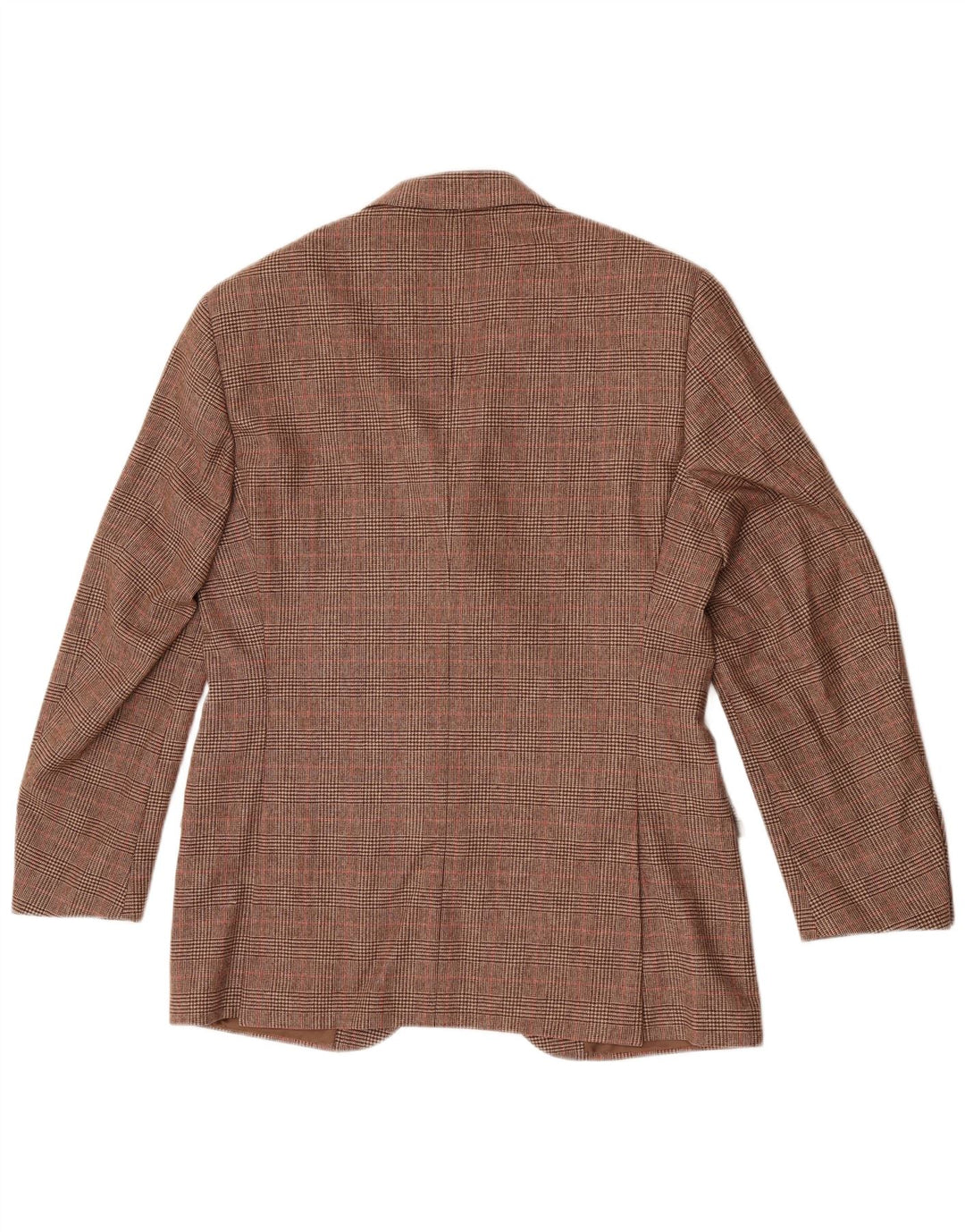 Jaqueta blazer masculina Polo Ralph Lauren com 3 botões IT 50 grande lã xadrez marrom