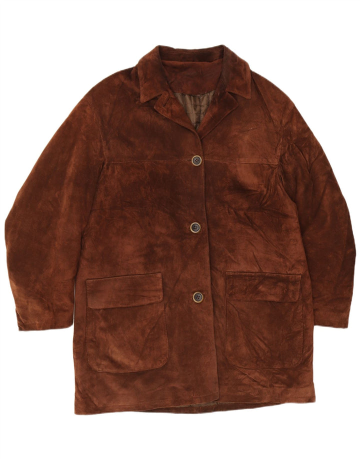 Sobretudo feminino de camurça Conbipel IT 48 XL couro marrom