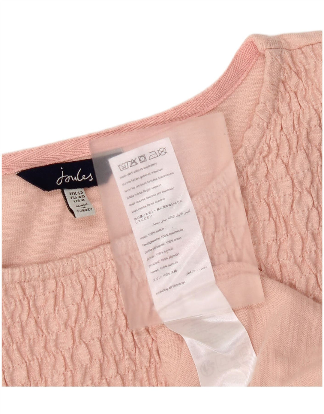 Blusa feminina Joules UK 12 algodão rosa médio