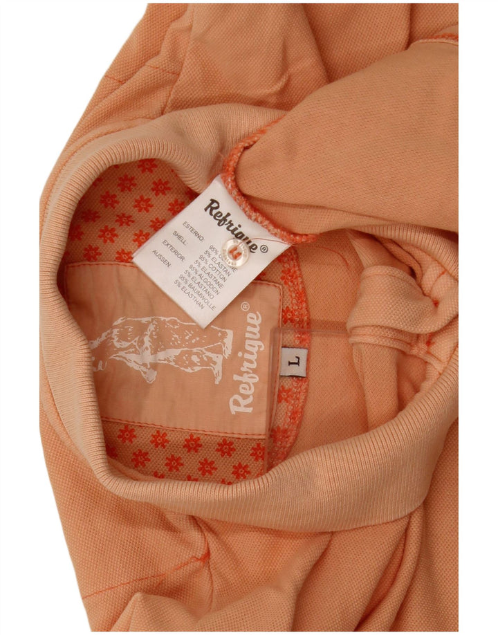 Camisa polo feminina Refrigue UK 14 grande algodão laranja