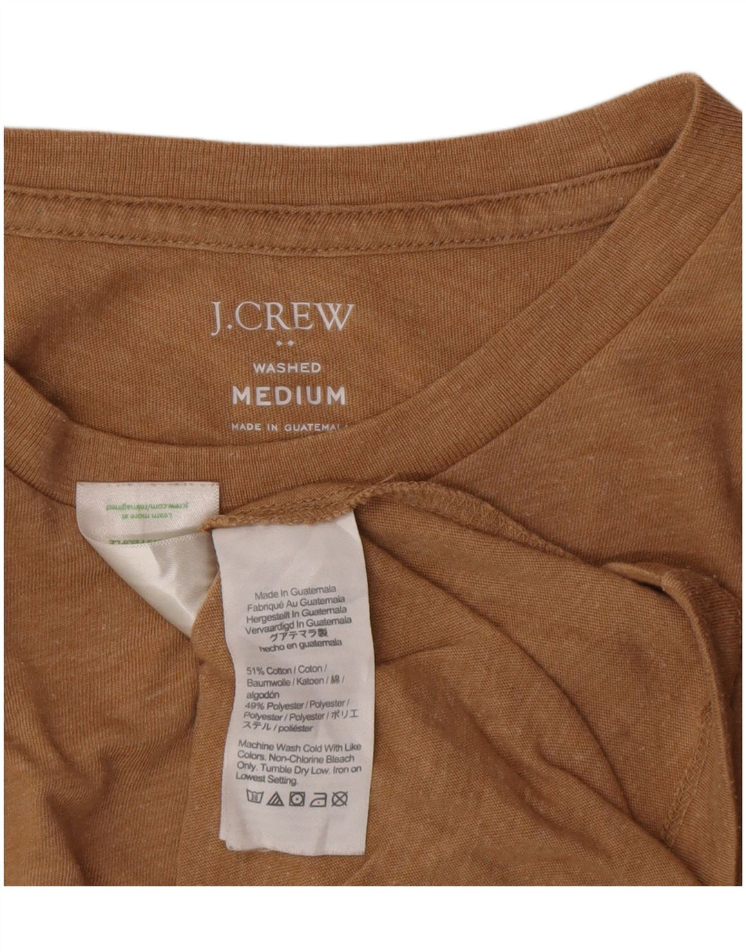 Camiseta masculina J. Crew Top algodão manchado bege médio