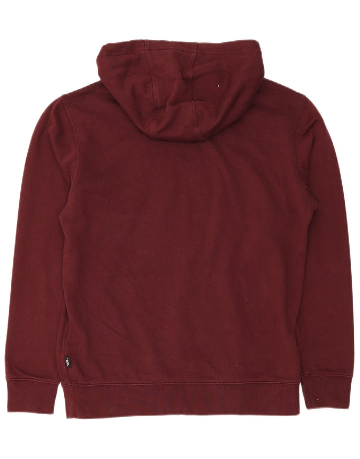 VANS Mens Graphic Hoodie Jumper Pequeno Algodão Borgonha