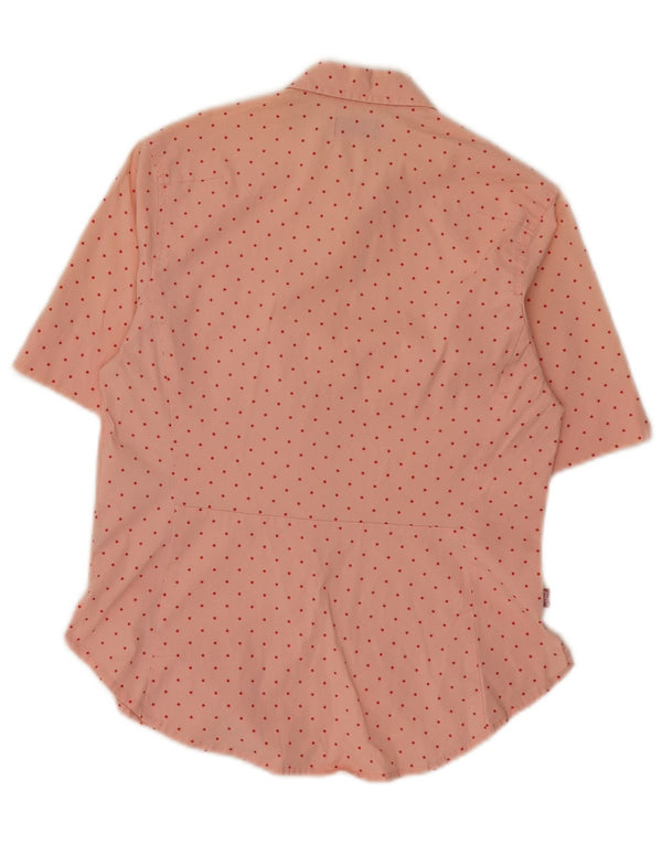 Camisa feminina Levi's com estampa abstrata UK 10 algodão rosa pequeno