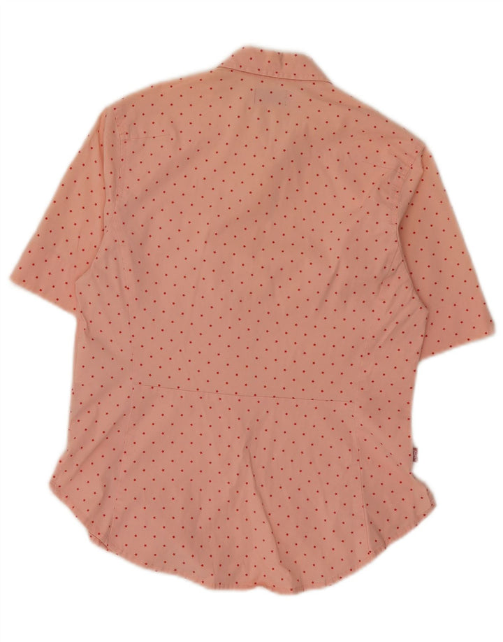 Camisa feminina Levi's com estampa abstrata UK 10 algodão rosa pequeno