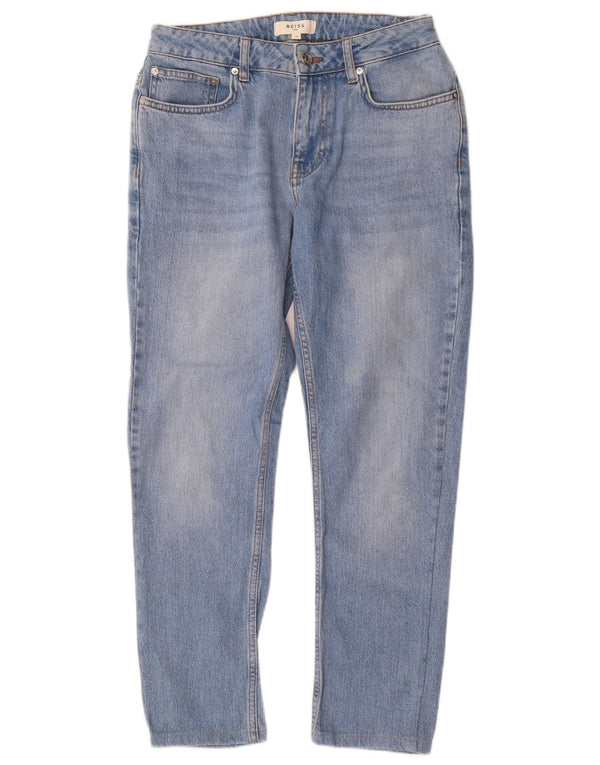 Jeans cônicos femininos Reiss W28 L27 azul