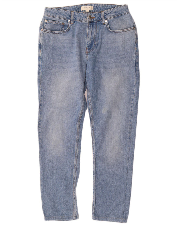 Jeans cônicos femininos Reiss W28 L27 azul