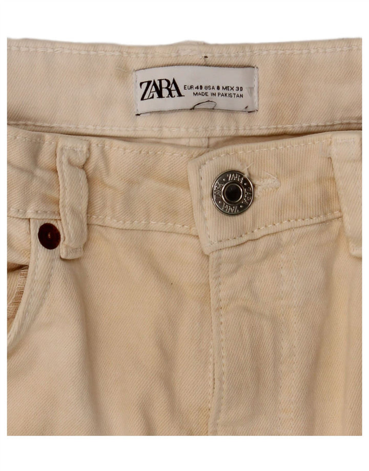 Calça casual feminina Zara Bootcut EU 40 Médio W30 L26 Bege