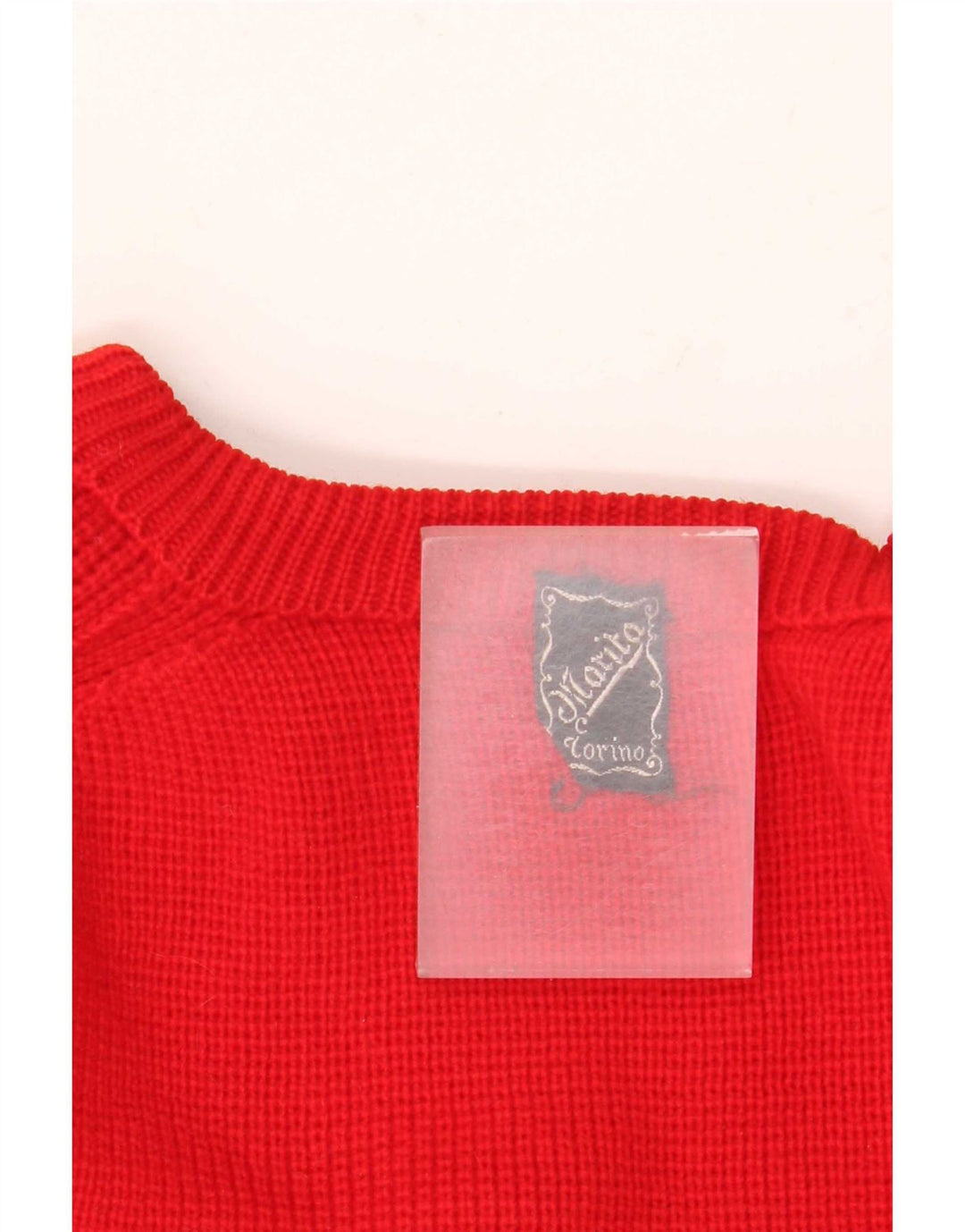 Suéter vintage masculino com gola canoa vermelho médio