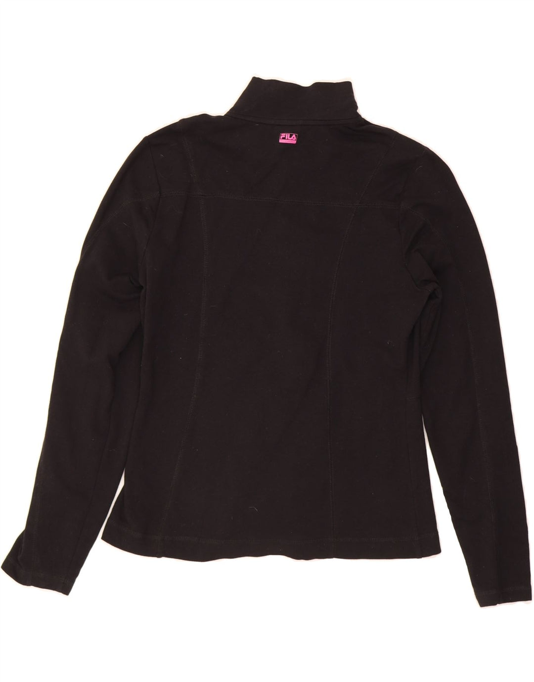 FILA Womens Tracksuit Top Jacket UK 14 Large Black Cotton Vintage Fila and Second-Hand Fila from Messina Hembry 