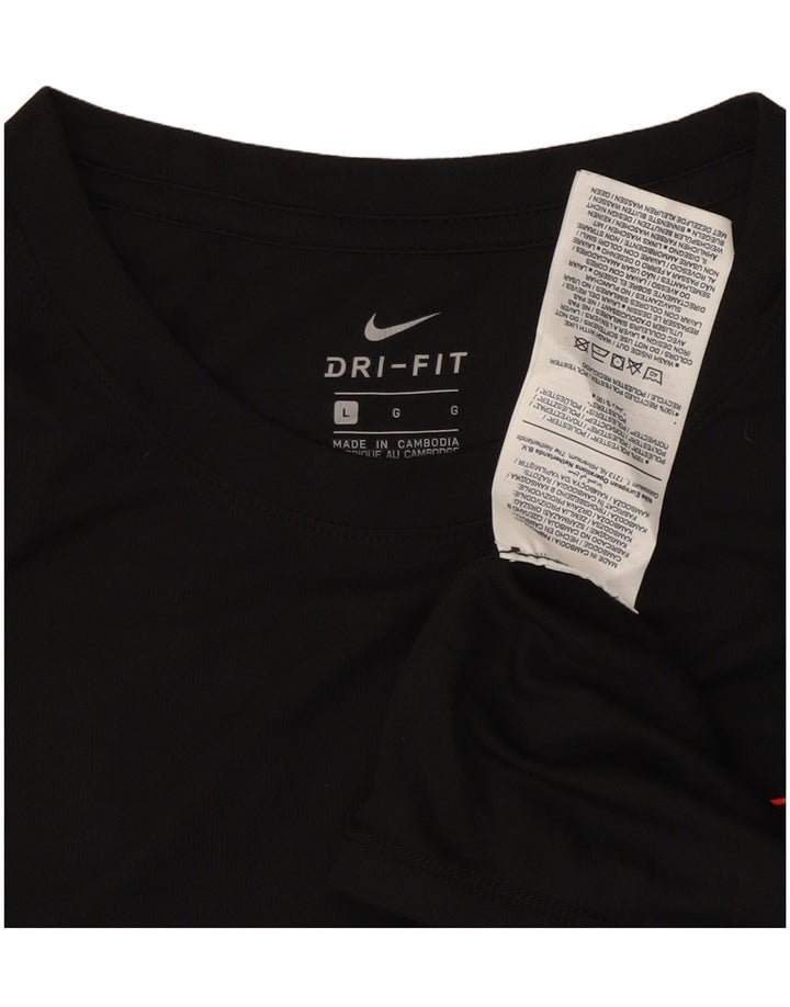 Camiseta masculina NIKE Dri Fit Graphic Top grande poliéster preto